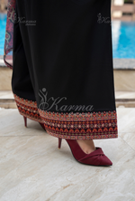 Rang Ja Fully Embroidered Farshi Shalwar 1491 Karma Collection DEEP BLACK Chikankari Multi Thread Embroidery