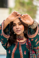 Rang Ja Fully Embroidered Farshi Shalwar 1491 Karma Collection TEAL GREEN Chikankari Multi Thread Embroidery