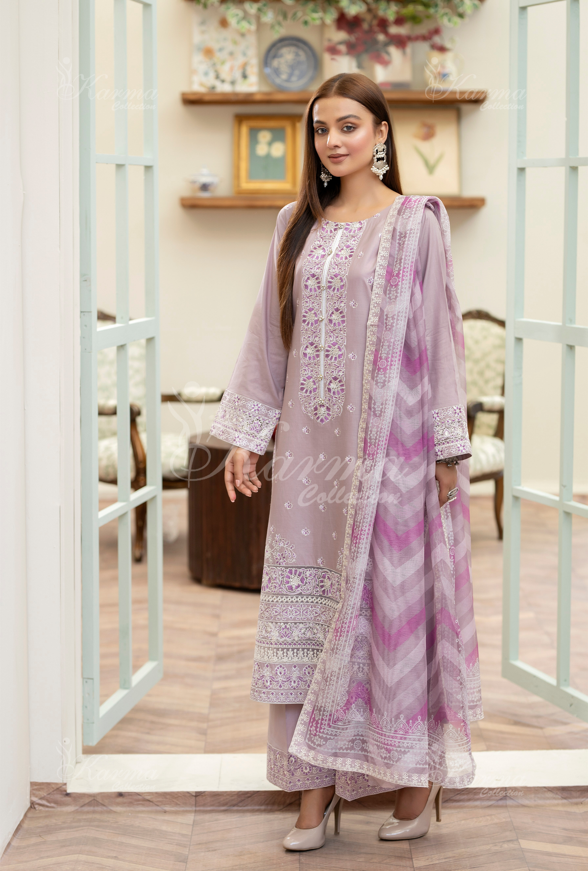Karma Collection SOFT LAVENDER KC-1455- Eid Colletion