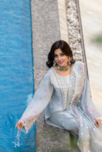 Rang Ja 3 piece embroidered Chikankari suit 1490 Karma Collection ICE BLUE