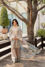 Rang Ja Fully Embroidered Farshi Shalwar 1488 Karma Collection PASTEL BEIGE Chikankari Multi Thread Embroidery