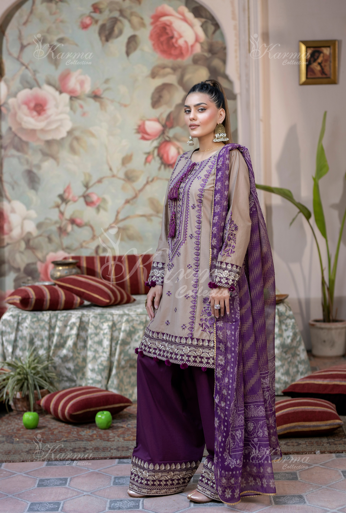 Karma Collection WOOD BROWN KC-1452- Eid Colletion