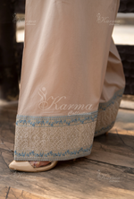 Rang Ja Fully Embroidered Farshi Shalwar 1488 Karma Collection PASTEL BEIGE Chikankari Multi Thread Embroidery