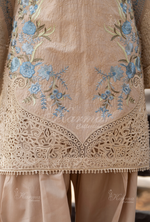 Rang Ja Fully Embroidered Farshi Shalwar 1488 Karma Collection PASTEL BEIGE Chikankari Multi Thread Embroidery