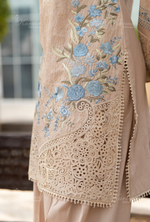 Rang Ja Fully Embroidered Farshi Shalwar 1488 Karma Collection PASTEL BEIGE Chikankari Multi Thread Embroidery
