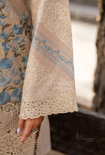 Rang Ja Fully Embroidered Farshi Shalwar 1488 Karma Collection PASTEL BEIGE Chikankari Multi Thread Embroidery