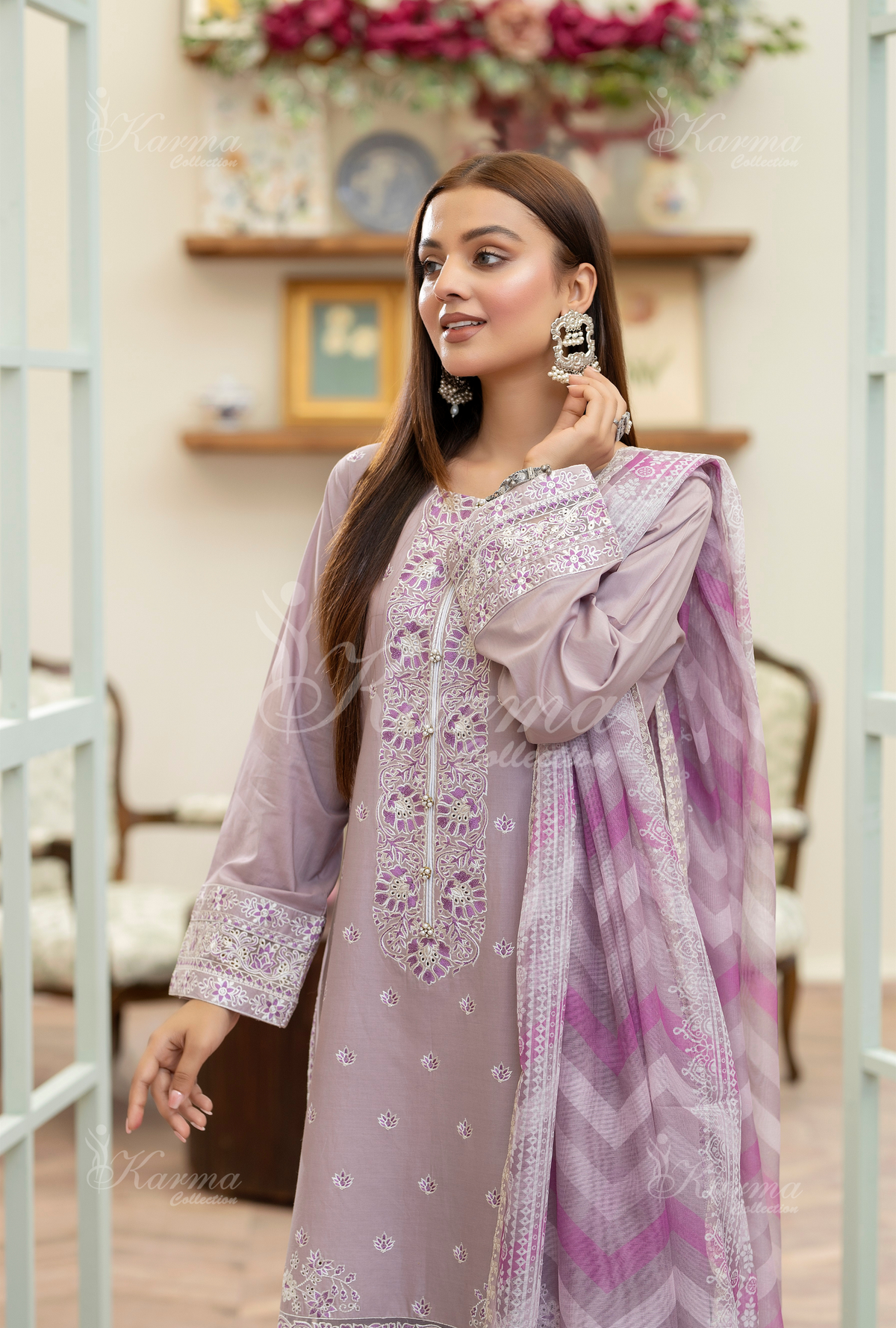 Karma Collection SOFT LAVENDER KC-1455- Eid Colletion
