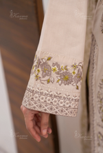 Farshi Shalwar with Embroidered Karma CollectionALMOND SILK SKU:KC-1484
