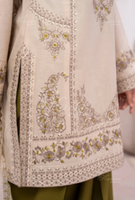 Farshi Shalwar with Embroidered Karma CollectionALMOND SILK SKU:KC-1484