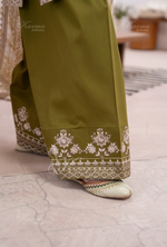 Farshi Shalwar with Embroidered Karma CollectionALMOND SILK SKU:KC-1484