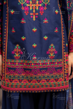 Farshi Shalwar with Embroidered Karma CollectionNAVY BLUE SKU:KC-1477