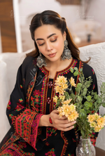 Farshi Shalwar with Embroidered Karma CollectionCHARCOAL LUXE SKU:KC-1477