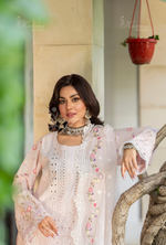 Rang Ja 3 piece embroidered Chikankari suit 1490 Karma CollectionPASTEL PINK