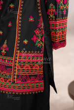 Farshi Shalwar with Embroidered Karma CollectionCHARCOAL LUXE SKU:KC-1477