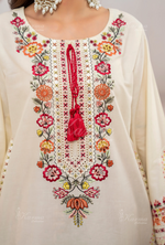 Farshi Shalwar with Embroidered Karma CollectionVANILLA DUST SKU:KC-1479