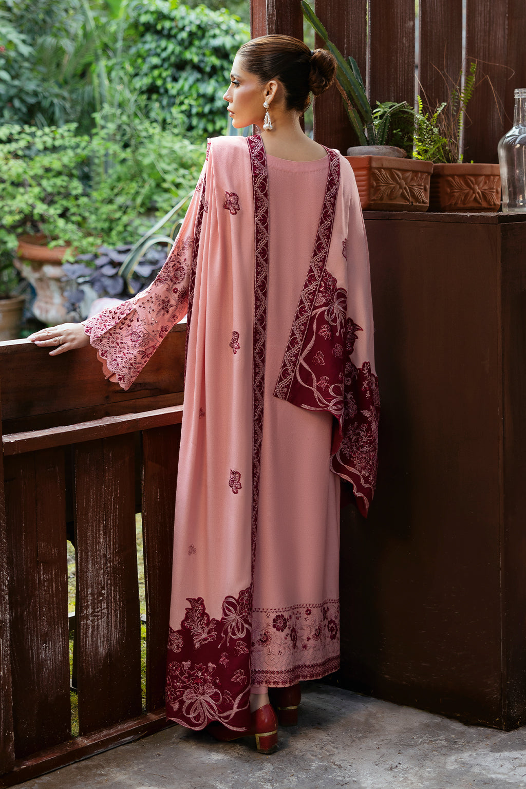 Reet By Ramsha - Three piece embroidered karandi suits with embroidered karandi shawls stitched & embellished | Original Ramsha Karandi Collection 2024 | R-1109