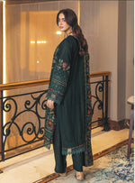 Embroidered Leather Peach Shirt with Embroidered Wool Shawl