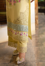 Rang Ja 3 piece embroidered Chikankari suit1489Karma Collection MUTED MUSTARD