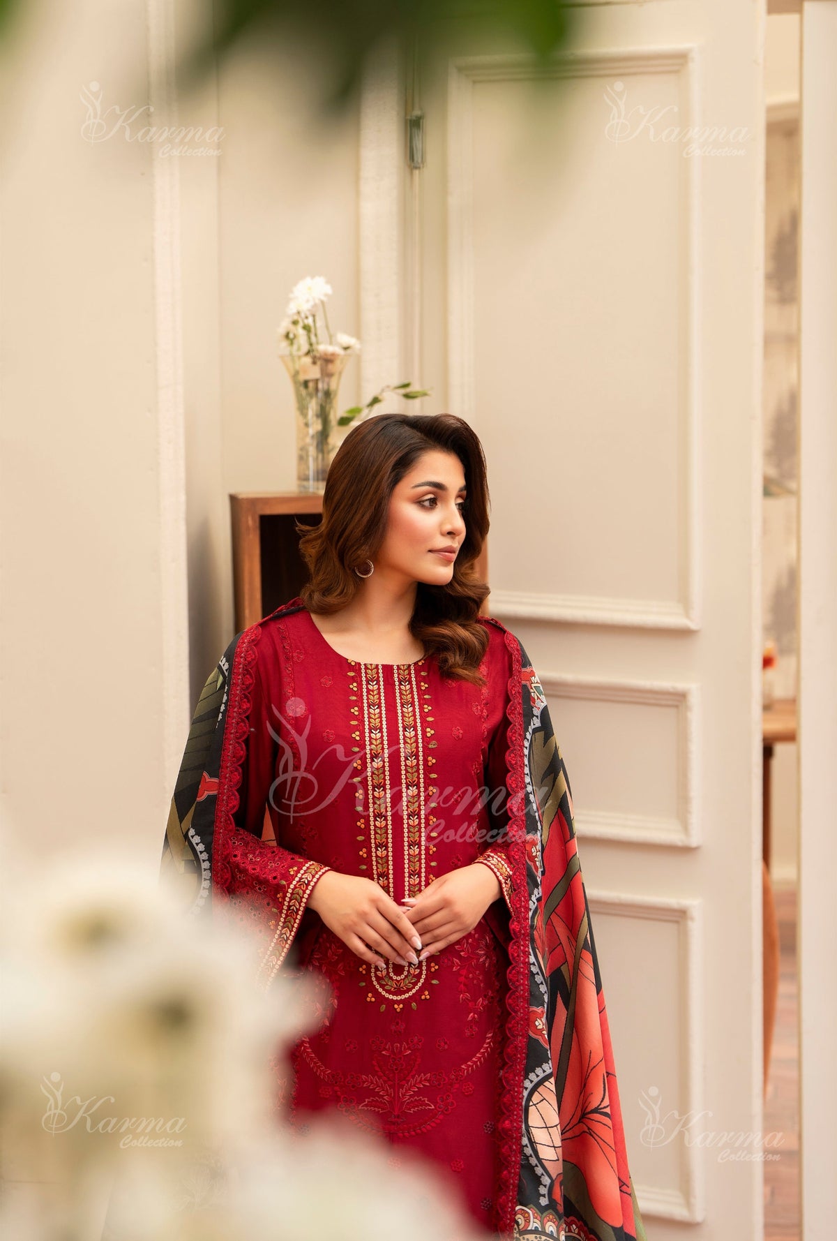 Karma Collection Winter 2024 Aangan II -1408 | CANDY RED