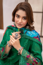 Eid Outfits By Karma CollectionPINE GREEN SKU:KC-1485