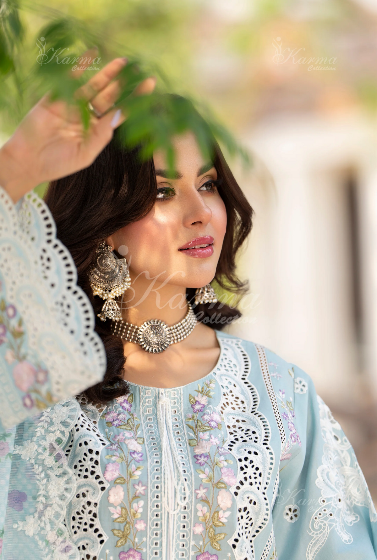 Rang Ja Fully Embroidered Farshi Shalwar 1486 Karma Collection FROZEN DEW Chikankari Multi Thread Embroidery