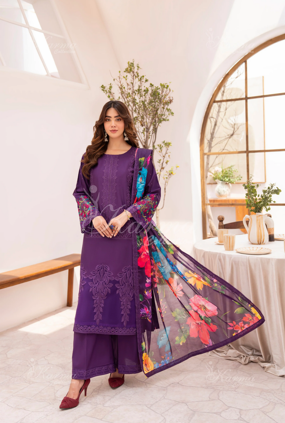 Eid Outfits By Karma CollectionVIOLEТ SKU:KC-1485