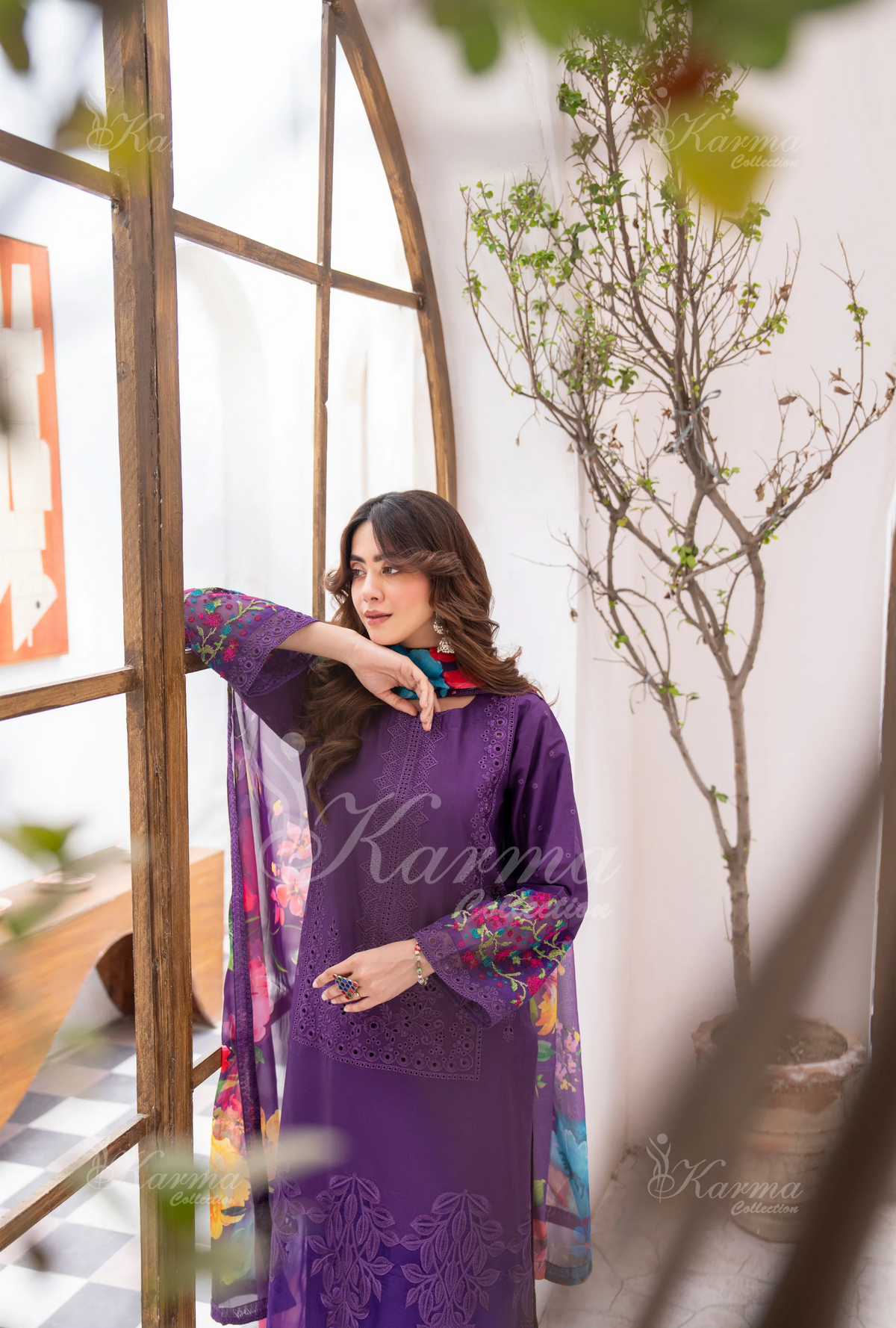 Eid Outfits By Karma CollectionVIOLEТ SKU:KC-1485