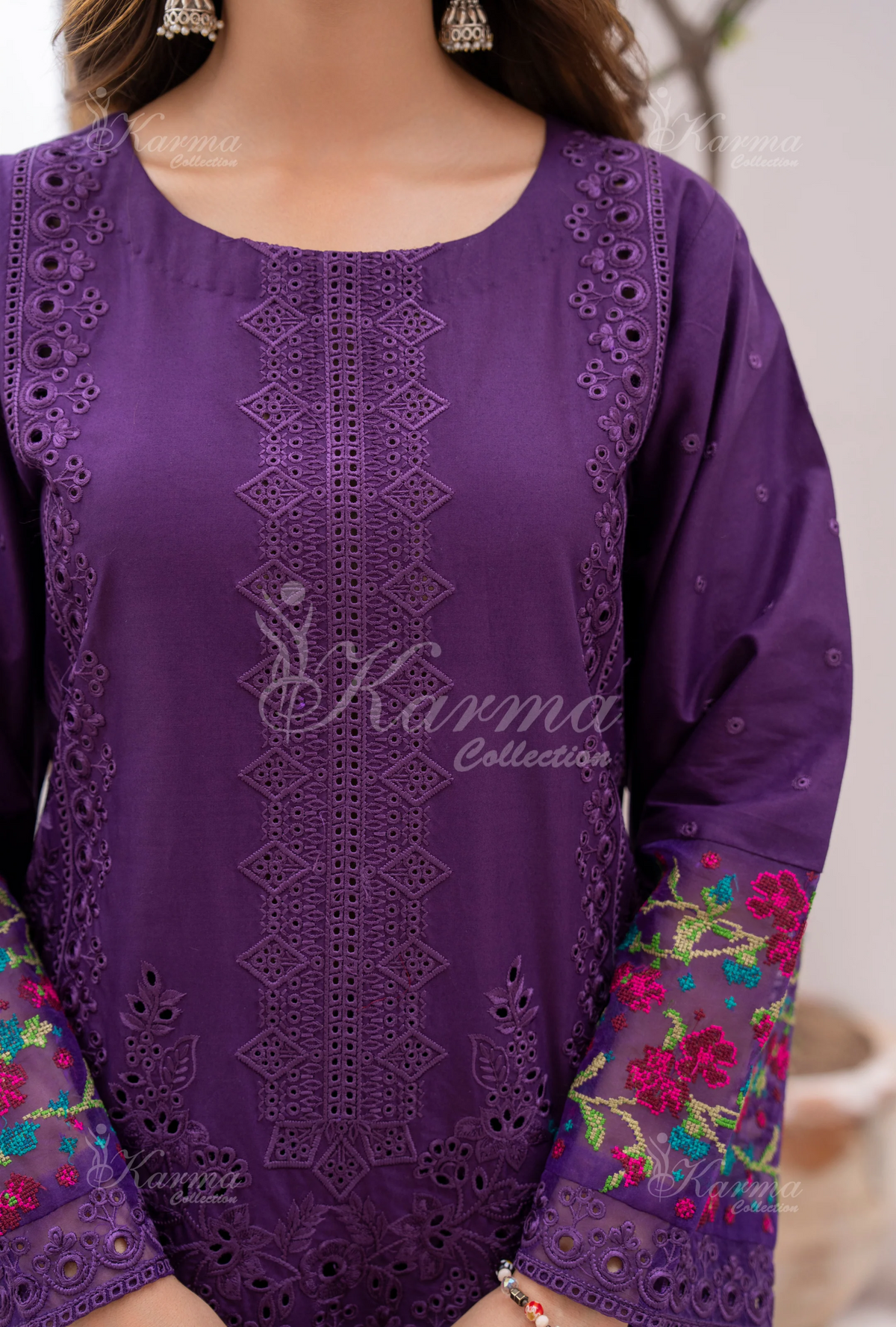Eid Outfits By Karma CollectionVIOLEТ SKU:KC-1485