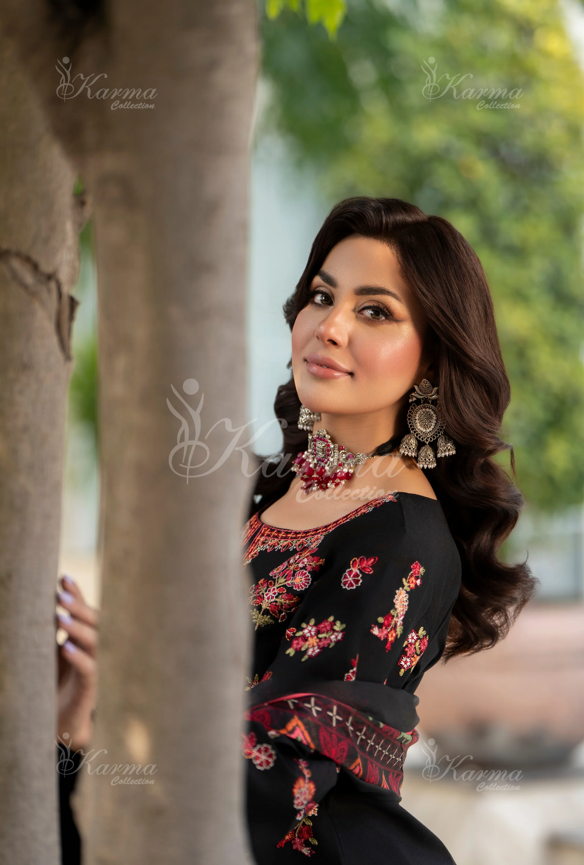 Rang Ja Fully Embroidered Farshi Shalwar 1491 Karma Collection DEEP BLACK Chikankari Multi Thread Embroidery