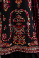 Rang Ja Fully Embroidered Farshi Shalwar 1491 Karma Collection DEEP BLACK Chikankari Multi Thread Embroidery