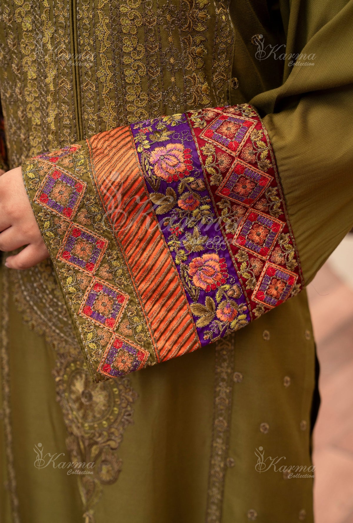 Karma Collection Winter 2024 Aangan II KC-1410 | OLIVE