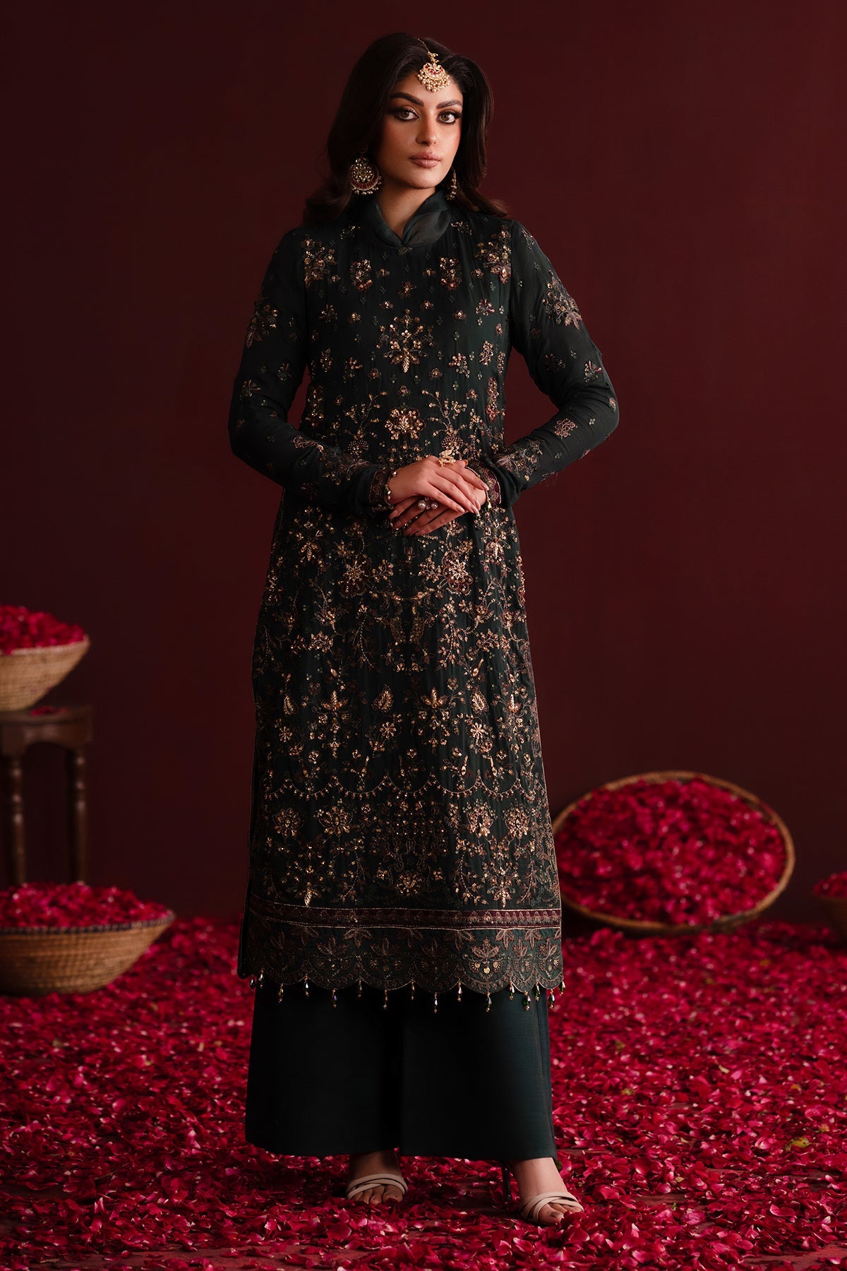 Kavya | Nooresha By Emaan Adeel | Embroidered 3 Piece Chiffon Suit Stitched | Eid 2025