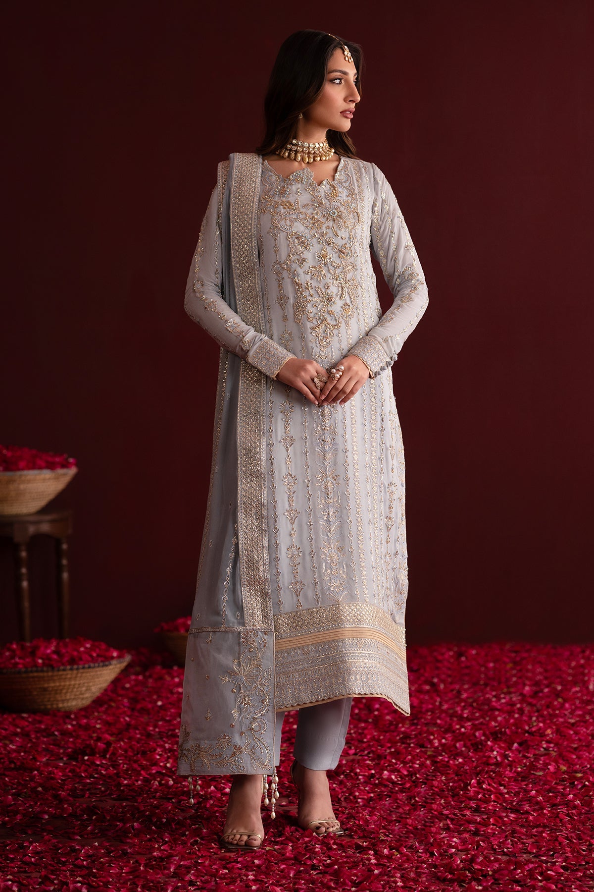 Sahira | Nooresha By Emaan Adeel | Embroidered 3 Piece Chiffon Suit Stitched | Eid 2025