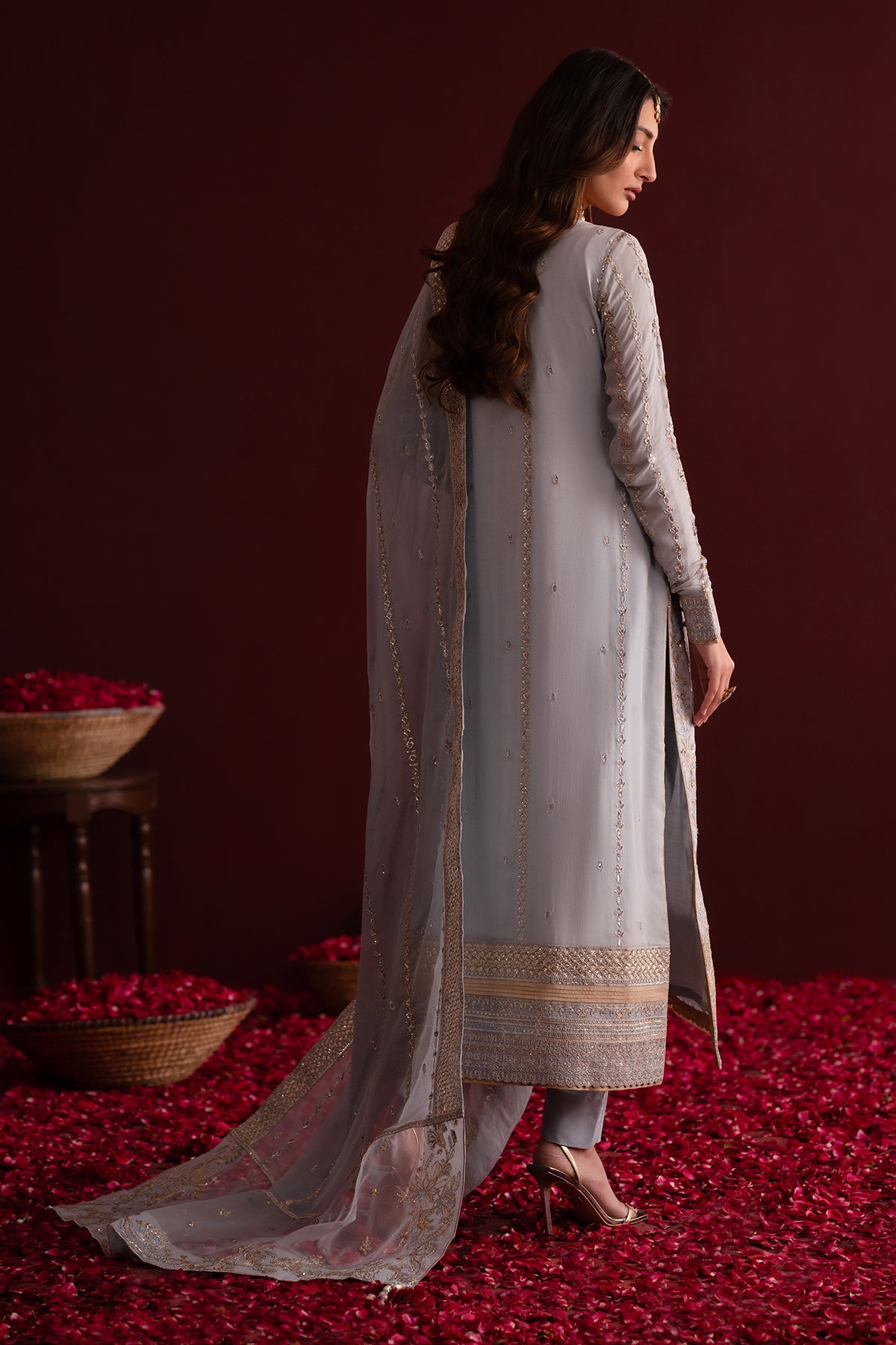 Sahira | Nooresha By Emaan Adeel | Embroidered 3 Piece Chiffon Suit Stitched | Eid 2025