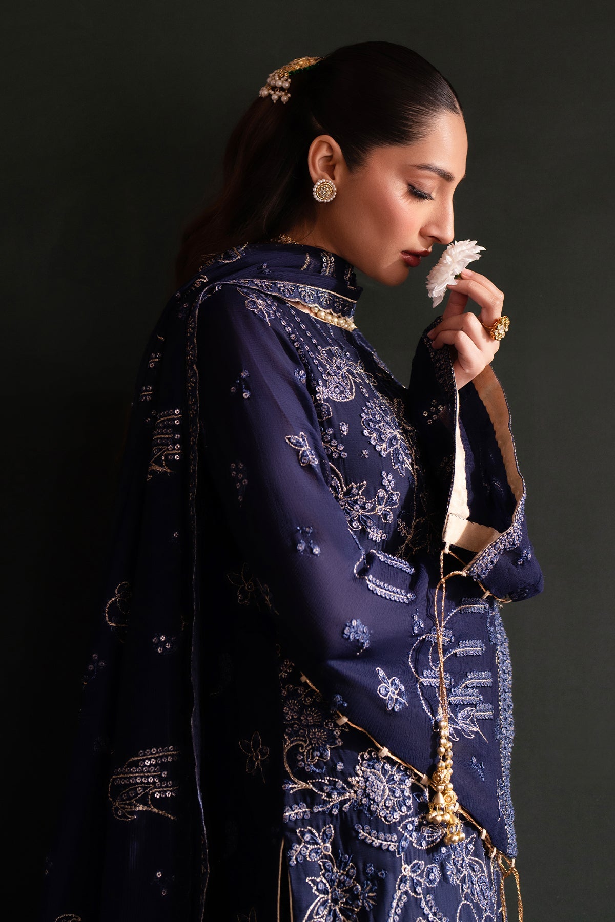 Zarifa | Nooresha By Emaan Adeel | Embroidered 3 Piece Chiffon Suit Stitched | Eid 2025