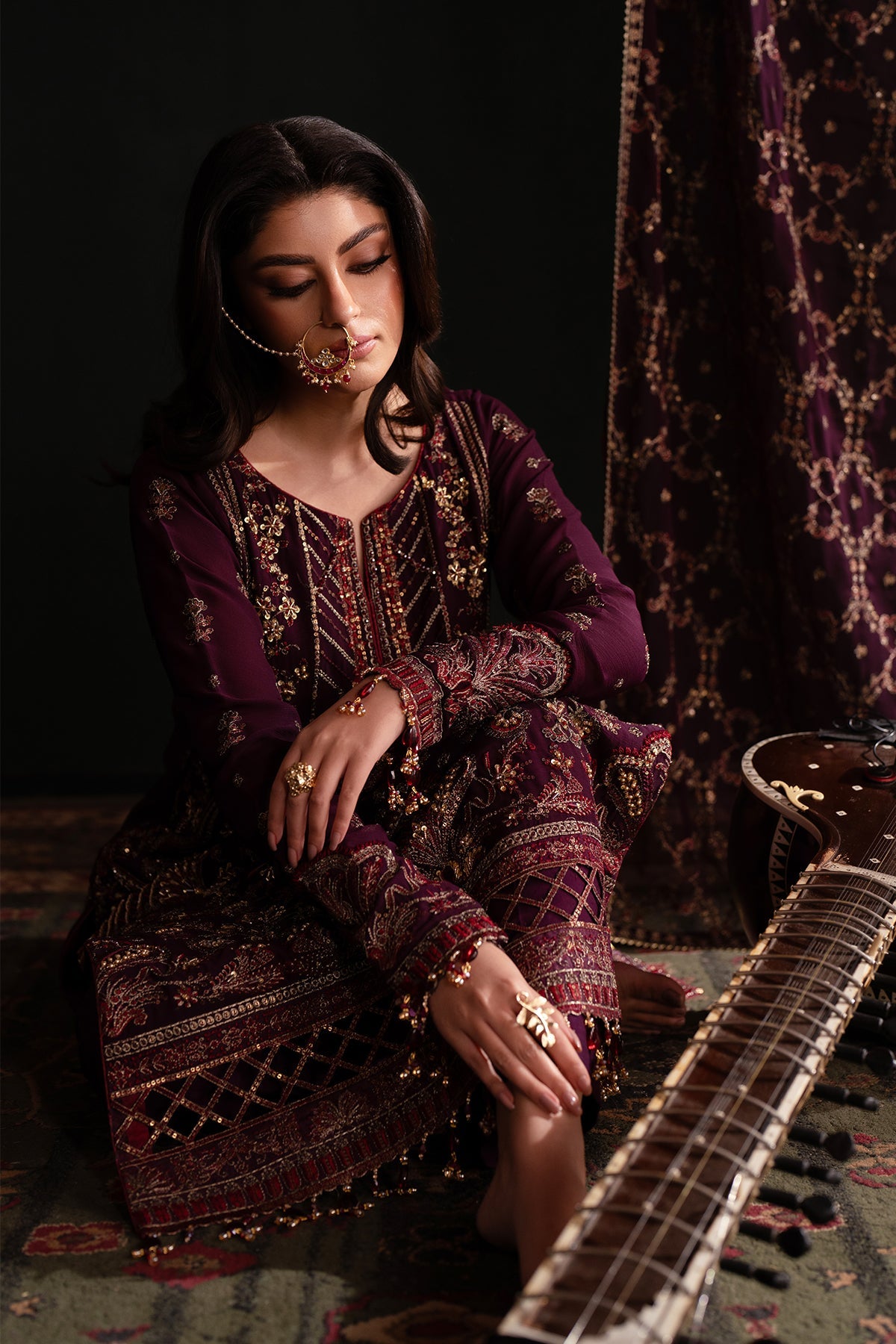 Jenan | Nooresha By Emaan Adeel | Embroidered 3 Piece Chiffon Suit Stitched | Eid 2025