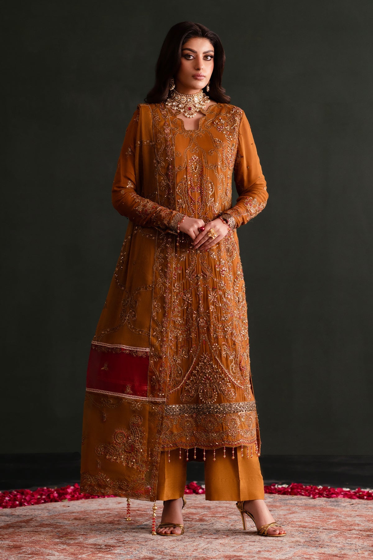 Zarang | Nooresha By Emaan Adeel | Embroidered 3 Piece Chiffon Suit Stitched | Eid 2025