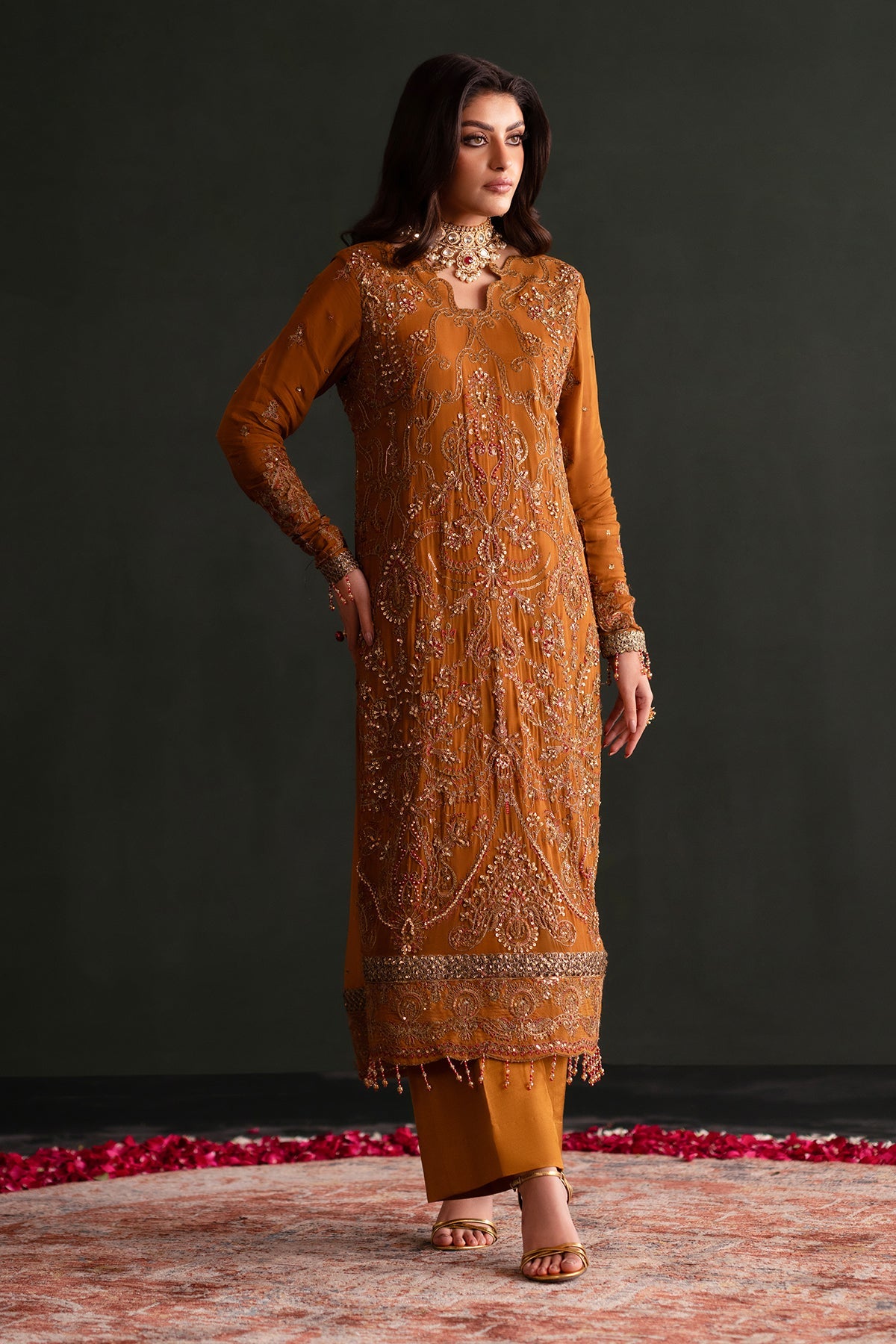 Zarang | Nooresha By Emaan Adeel | Embroidered 3 Piece Chiffon Suit Stitched | Eid 2025