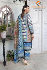Stitched 3 Piece printed With Embroidered Winter khaddar Bana Dora Collection '24 MS 4053