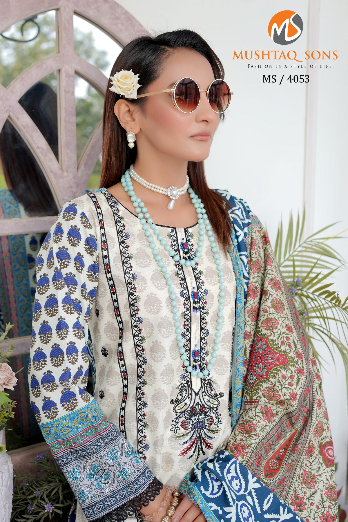 Stitched 3 Piece printed With Embroidered Winter khaddar Bana Dora Collection '24 MS 4053