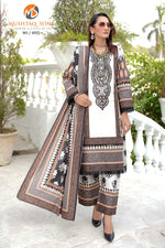 Stitched 3 Piece printed With Embroidered Winter khaddar Bana Dora Collection '24 MS 4055
