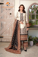 Stitched 3 Piece printed With Embroidered Winter khaddar Bana Dora Collection '24 MS 4045