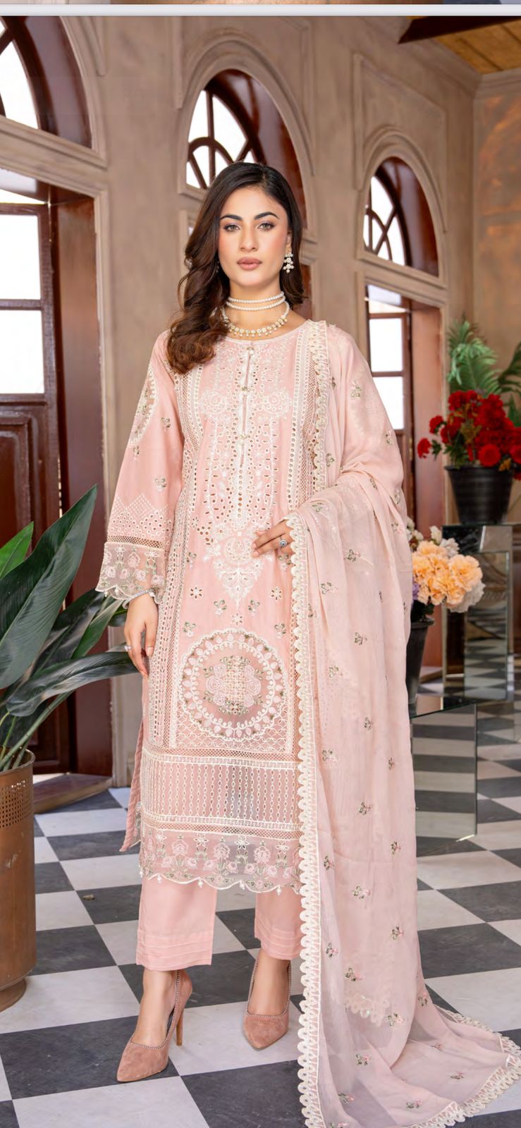 Ready to wear 3 piece Embroidered chikankari Lawn Cotton Suit