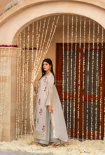 Chiffon 3 Piece Embroidered Hayat Karma Collection GLACIER BLUE F-496