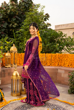 Chiffon 3 Piece Embroidered Hayat Karma Collection MAGENTA F-494