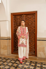 Chiffon 3 Piece Embroidered Hayat Karma Collection CHALK WHITE F-492