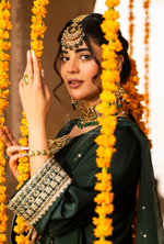 Chiffon 3 Piece Embroidered Hayat Karma Collection HOT ROSE F-493