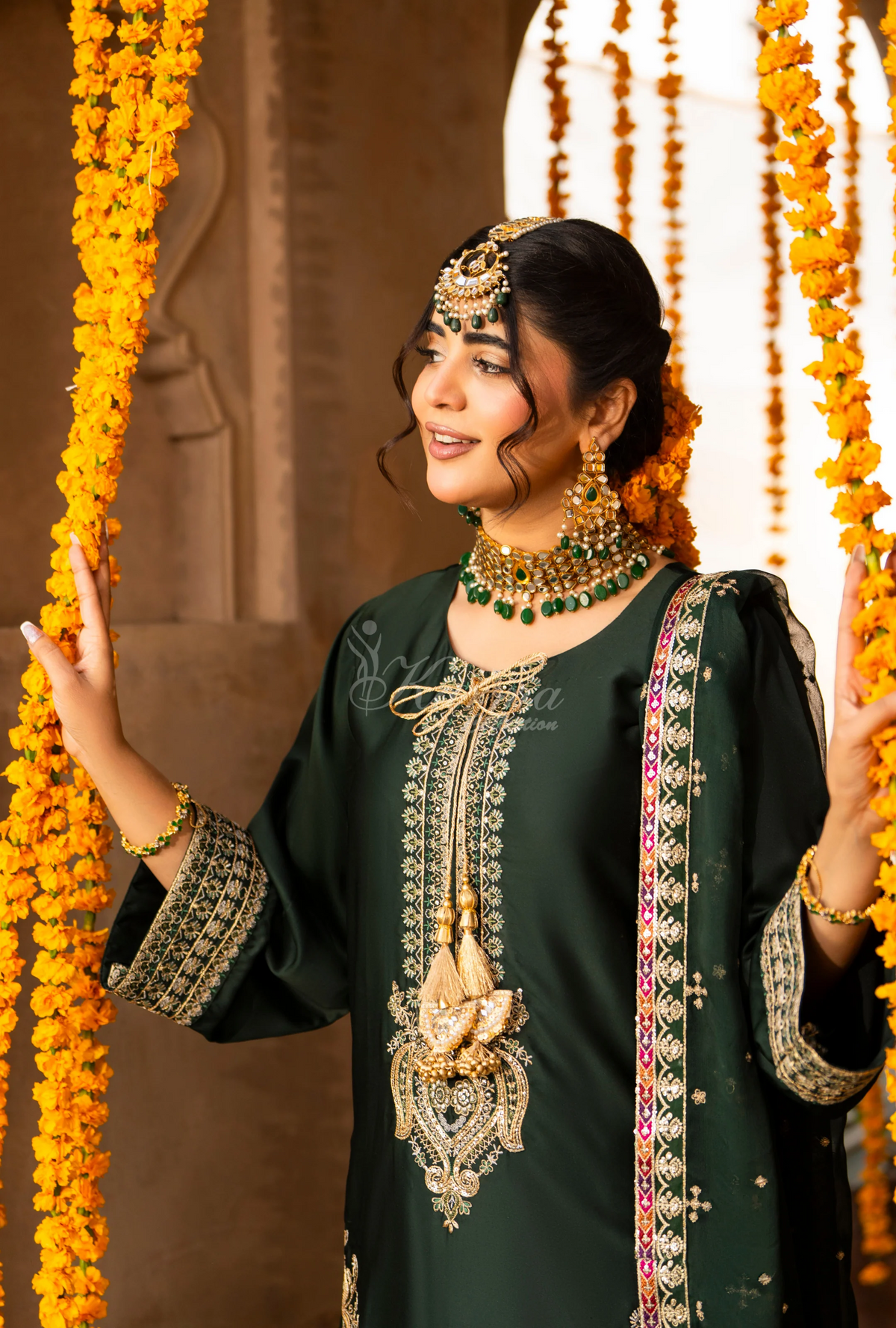 Chiffon 3 Piece Embroidered Hayat Karma Collection HOT ROSE F-493