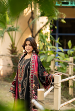 Karma Collection Winter Luxury Edition 3 Piece Embroidered Kotrai NIGHTFALL Shirt withDupatta & Shalwar for Elegant Outfits KC-1525