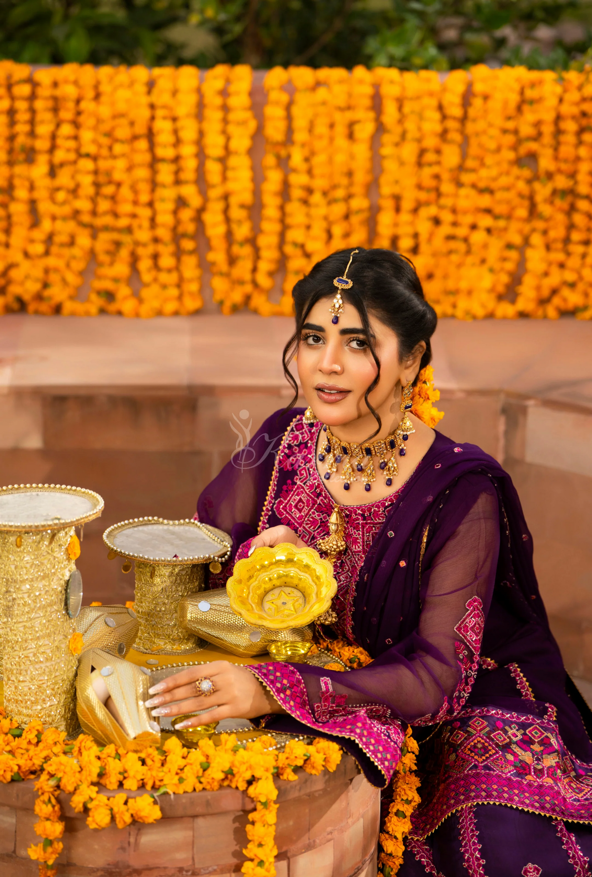 Chiffon 3 Piece Embroidered Hayat Karma Collection MAGENTA F-494